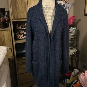 Niotti Blue Long Furry Coat - Extra Large